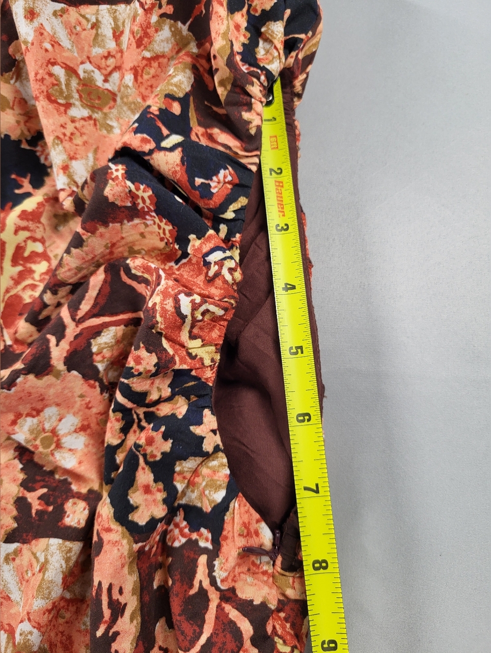 Anthropologie Floral Tie-Back Dress - Navy & Rust - Picture 14 of 14